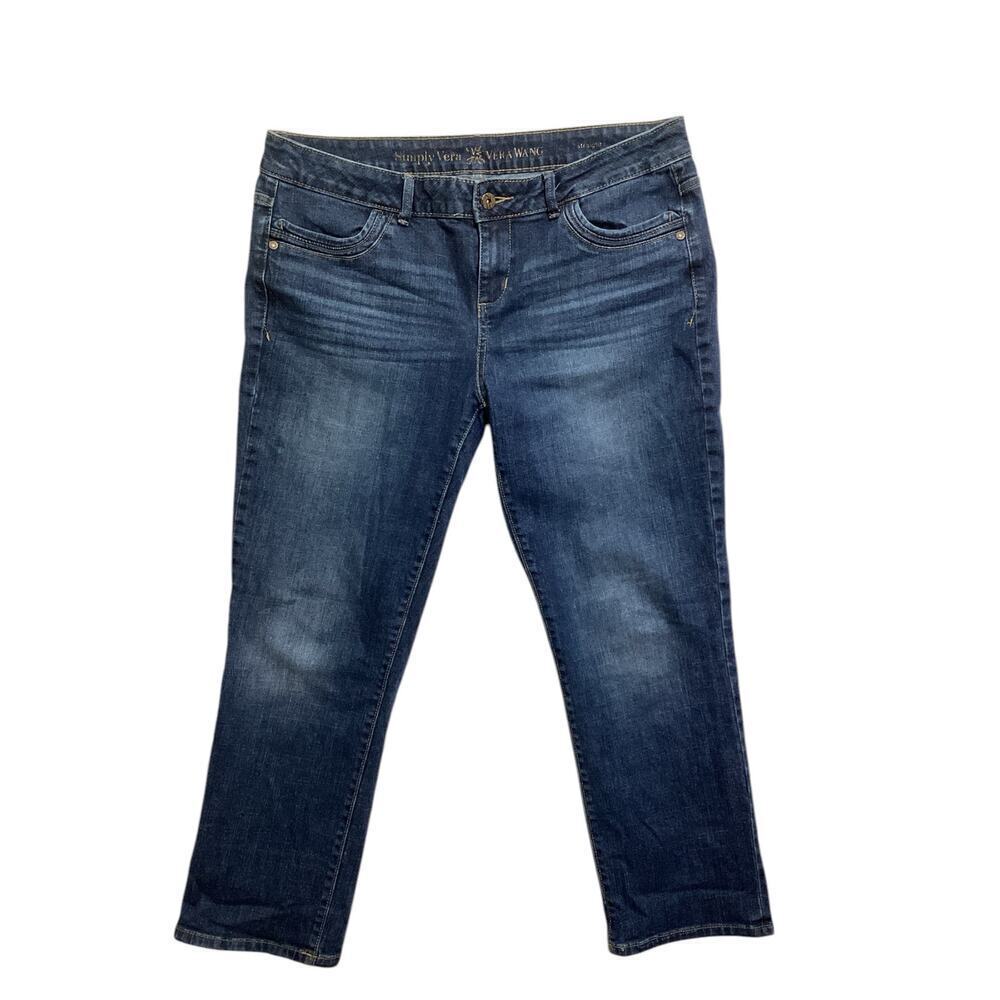 Simply Vera Vera Wang Low Rise Straight Leg Denim Jean Womens Medium Wash 14